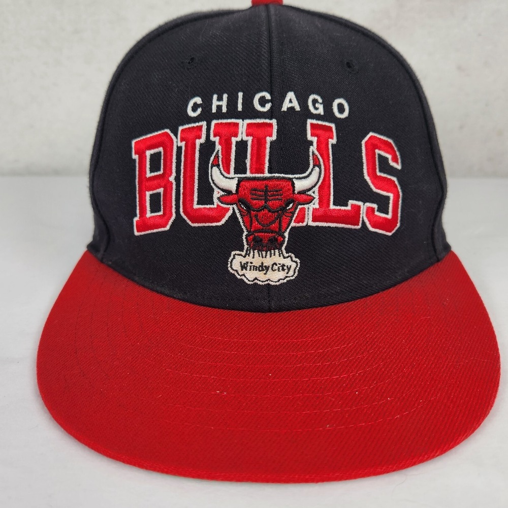 Chicago Bulls 47 Brand Cap Hat Black Red Hardwood Classics Snapback Flat NBA